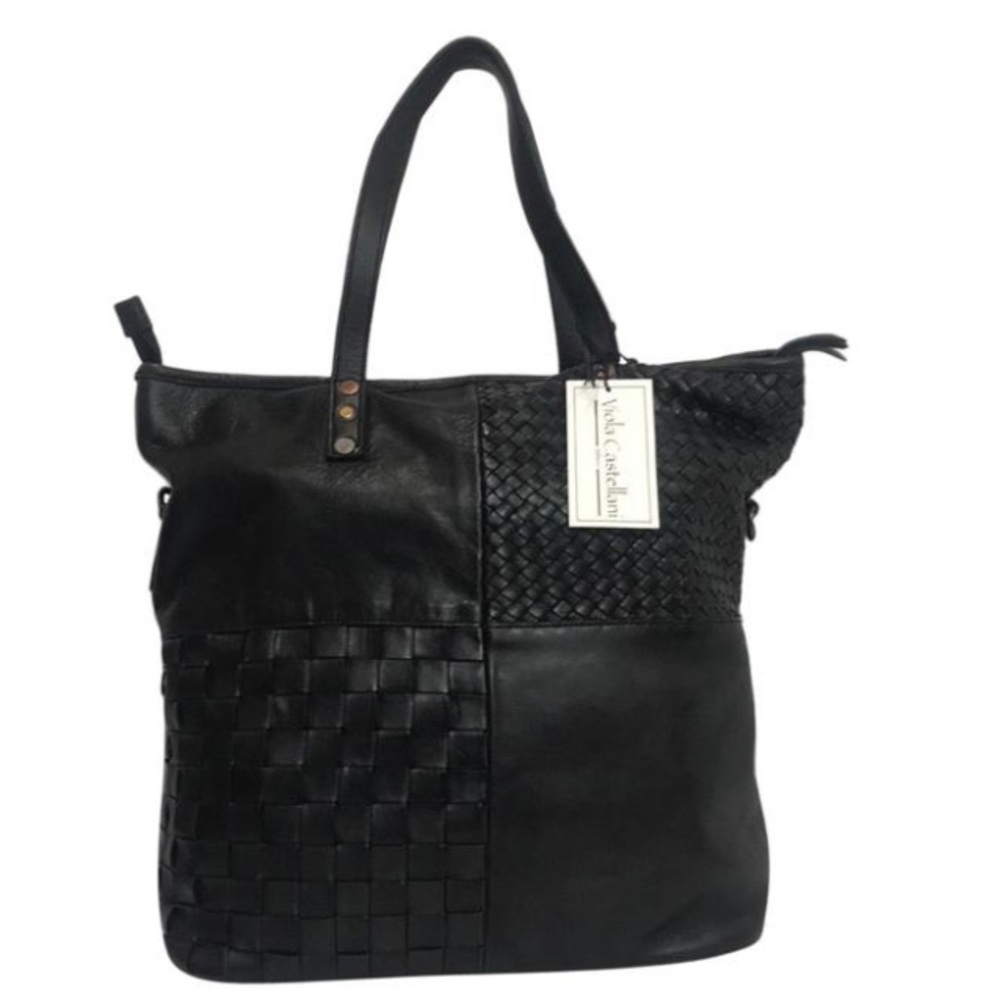 viola castellani milano woven tote shoulder bag
